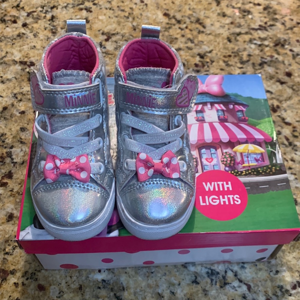 Minnie Mouse sneakers.